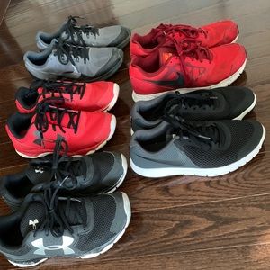 BUNDLE of 5 Boys Under Armour & Nike Shoes